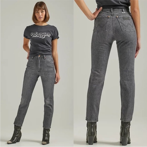 Wrangler Denim - NWT Wrangler Walker 677 High Rise Slim Jeans Gray Wash Denim Size 34 x 28
